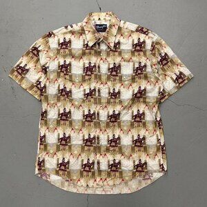Vintage Wrangler Cowboy‎ Rodeo Pearl Snap Collared Shirt Xl